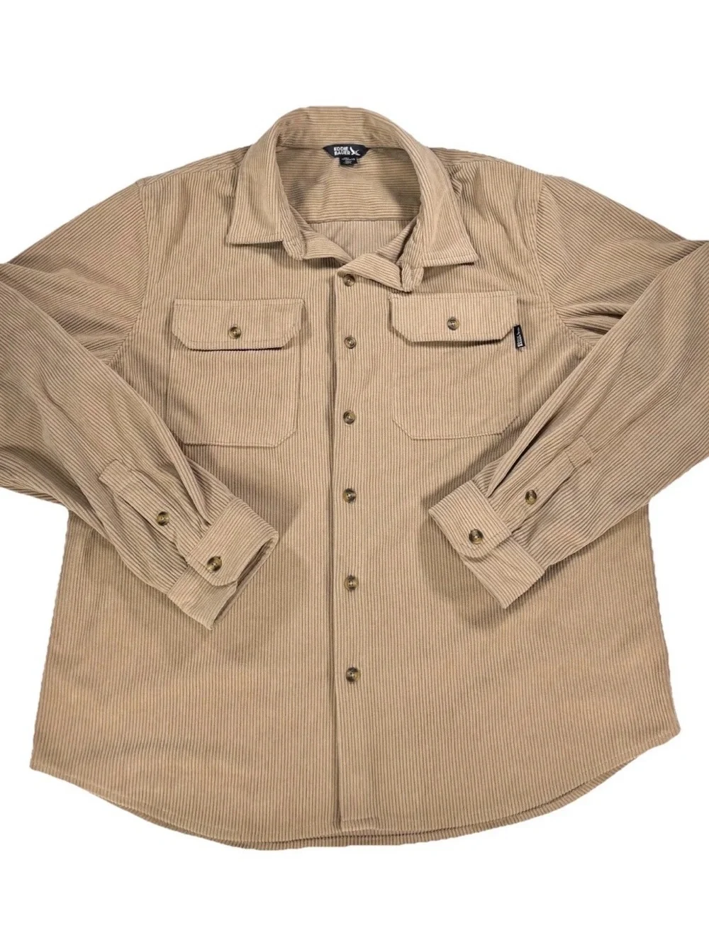 Eddie Bauer Men’s Large Ribbed/Corduroy  Long Sleeve Button Up Shacket